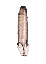 Дымчатая фаллическая насадка с подхватом и закрытой головкой - 16,2 см. - ToyFa - в Черкесске купить с доставкой