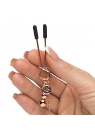Золотистые зажимы для сосков и клитора All Sensation Nipple and Clitoral Chain - Fifty Shades of Grey - купить с доставкой в Черкесске