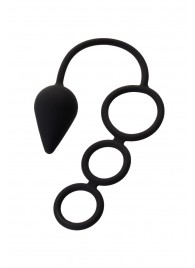 Тройное эрекционное кольцо с анальным хвостом Drop M-size - Erotist Adult Toys - в Черкесске купить с доставкой