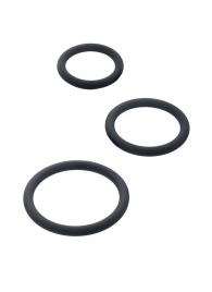 Набор из 3 чёрных эрекционных колец - ToyFa - в Черкесске купить с доставкой