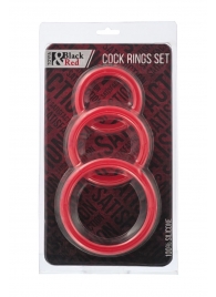 Набор из 3 красных эрекционных колец различного диаметра - ToyFa - в Черкесске купить с доставкой
