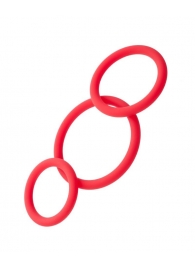 Набор из 3 красных эрекционных колец различного диаметра - ToyFa - в Черкесске купить с доставкой