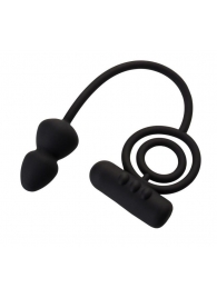 Чёрное эрекционное кольцо с вибропулькой и анальным хвостом - Erotist Adult Toys - в Черкесске купить с доставкой