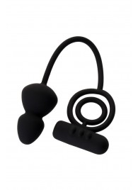 Чёрное эрекционное кольцо с вибростимулятором и анальным хвостом - Erotist Adult Toys - в Черкесске купить с доставкой