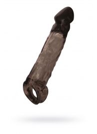 Чёрная насадка на пенис Tс подхватом - 19,5 см. - ToyFa - в Черкесске купить с доставкой