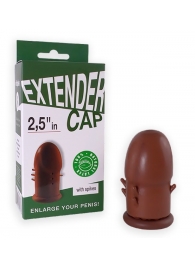 Коричневый латексный удлинитель пениса 2.5 in с шипиками - Sitabella - в Черкесске купить с доставкой