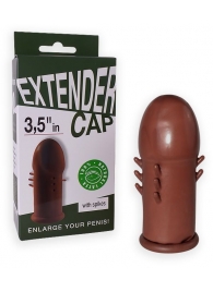 Коричневый латексный удлинитель пениса 3.5 in с шипиками - Sitabella - в Черкесске купить с доставкой