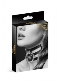 Чёрный тройной чокер с большим кольцом - Bijoux Pour Toi - купить с доставкой в Черкесске