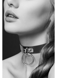 Узенький ошейник из полиуретана с кольцом - Bijoux Pour Toi - купить с доставкой в Черкесске