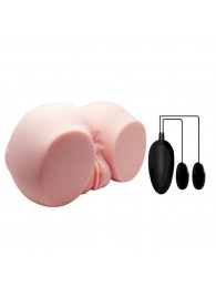 Телесный мастурбатор с двумя любовными тоннелями и вибрацией - Baile - в Черкесске купить с доставкой