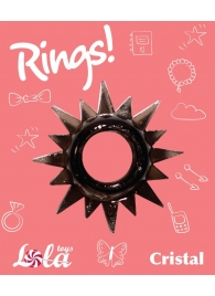 Чёрное эрекционное кольцо Rings Cristal - Lola Games - в Черкесске купить с доставкой