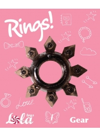 Чёрное эрекционное кольцо Rings Gear - Lola Games - в Черкесске купить с доставкой