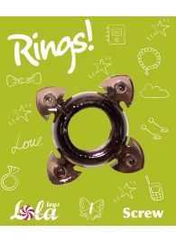 Чёрное эрекционное кольцо Rings Screw - Lola Games - в Черкесске купить с доставкой