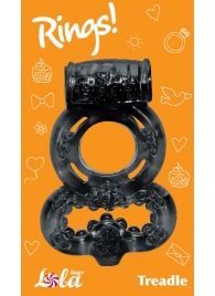 Чёрное эрекционное кольцо Rings Treadle с подхватом - Lola Games - в Черкесске купить с доставкой