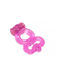 Розовое эрекционное кольцо Rings Treadle с подхватом - Lola Games - в Черкесске купить с доставкой