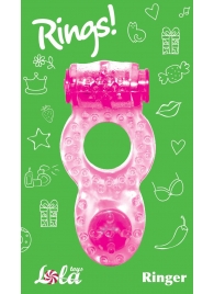 Розовое эрекционное кольцо с вибрацией Rings Ringer - Lola Games - в Черкесске купить с доставкой