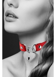 Красный чокер с замком в форме сердца - Bijoux Pour Toi - купить с доставкой в Черкесске