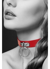 Красный узенький чокер с кольцом - Bijoux Pour Toi - купить с доставкой в Черкесске