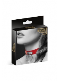 Красный узенький чокер с кольцом - Bijoux Pour Toi - купить с доставкой в Черкесске