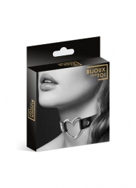 Чёрный чокер с кольцом в форме сердца - Bijoux Pour Toi - купить с доставкой в Черкесске