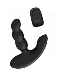 Черный силиконовый стимулятор простаты Levett Nitoc с пультом ДУ - Levett - в Черкесске купить с доставкой