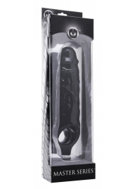 Чёрная увеличивающая насадка на член Mamba Cock Sheath Packaged - 16,5 см. - XR Brands - в Черкесске купить с доставкой