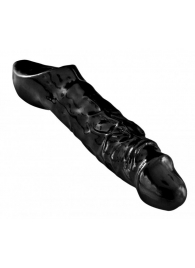 Чёрная увеличивающая насадка на член Mamba Cock Sheath Packaged - 16,5 см. - XR Brands - в Черкесске купить с доставкой