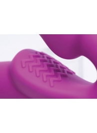 Ярко-розовый безремневой вибрострапон Evoke Vibrating Strapless Silicone Strap-on Dildo - XR Brands - купить с доставкой в Черкесске