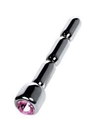 Серебристый уретральный плаг со стразом - 7 см. - ToyFa - купить с доставкой в Черкесске