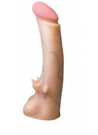 Телесная насадка REAL Standard с усиками на основании - 19 см. - LOVETOY (А-Полимер) - купить с доставкой в Черкесске