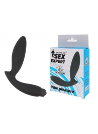 Чёрный вибростимулятор простаты Sex Expert Vibe Pleasure - Sex Expert - в Черкесске купить с доставкой
