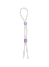 Прозрачное эрекционное кольцо-лассо SILICONE LASSO COCK RING DUAL BEADS - NMC - в Черкесске купить с доставкой