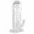Прозрачная гелевая насадка с клиторальным отростком - 13 см. - Toyfa Basic - в Черкесске купить с доставкой