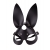 Чёрная кожаная маска с длинными ушками - Sitabella - купить с доставкой в Черкесске