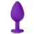 Фиолетовая анальная пробка Bling Plug Medium с золотистым стразом - 8,3 см. - Blush Novelties - купить с доставкой в Черкесске