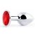 Серебристая анальная пробка с красным стразом - 7,2 см. - Anal Jewelry Plug - купить с доставкой в Черкесске