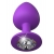 Фиолетовая анальная пробка со стразом Her Little Gem Large Plug - 9,5 см. - Pipedream - купить с доставкой в Черкесске