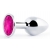 Серебристая анальная пробка с малиновым кристаллом - 7,2 см. - Anal Jewelry Plug - купить с доставкой в Черкесске