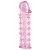Гелевая розовая насадка на фаллос с шипами - 12 см. - Toyfa Basic - в Черкесске купить с доставкой