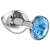 Большая серебристая анальная пробка Diamond Light blue Sparkle Large с голубым кристаллом - 8 см. - Lola Games - купить с доставкой в Черкесске