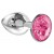 Малая серебристая анальная пробка Diamond Pink Sparkle Small с розовым кристаллом - 7 см. - Lola Games - купить с доставкой в Черкесске