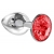 Малая серебристая анальная пробка Diamond Red Sparkle Small с красным кристаллом - 7 см. - Lola Games - купить с доставкой в Черкесске