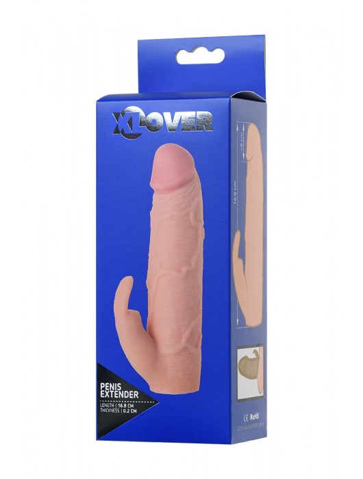 Телесная насадка Toyfa XLover для увеличения размера - 16,8 см. - ToyFa - в Черкесске купить с доставкой