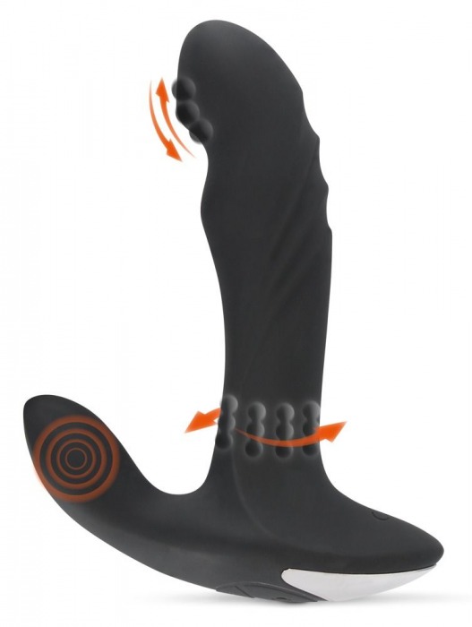 Черный вибромассажер простаты с функцией римминга Plug with Perineum Stimulator - 16,6 см. - Orion - в Черкесске купить с доставкой