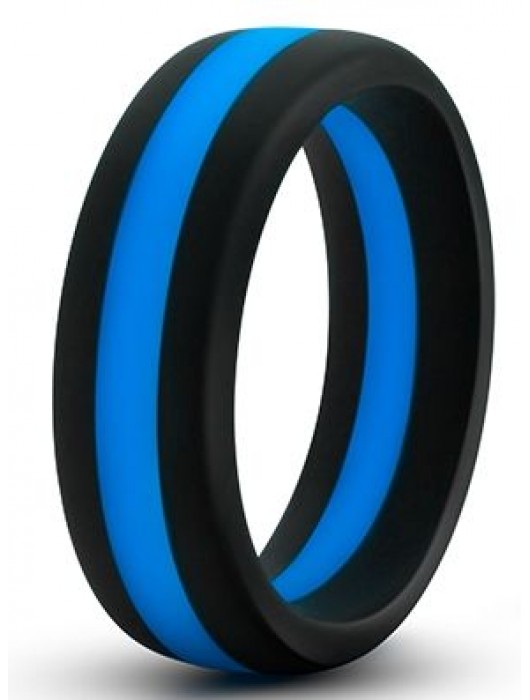 Черно-синее эрекционное кольцо Silicone Go Pro Cock Ring - Blush Novelties - в Черкесске купить с доставкой