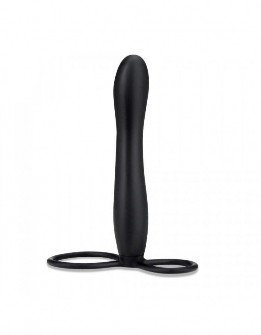 Черная насадка на пенис для двойной стимуляции Mojo BlackJack - 15 см. - Seven Creations - в Черкесске купить с доставкой