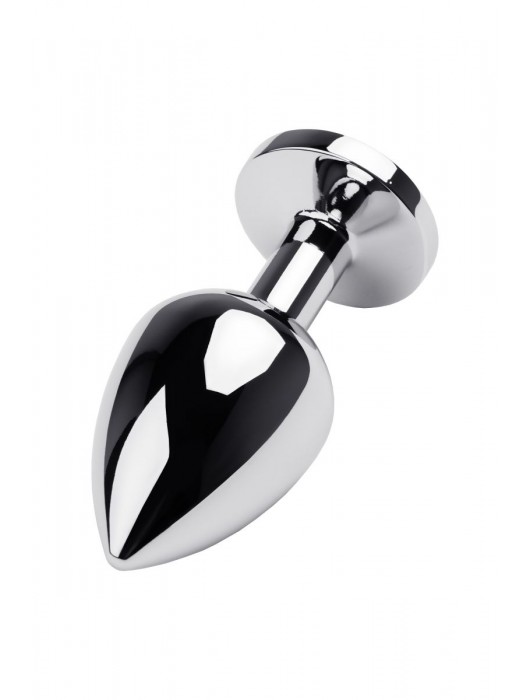 Серебристая коническая анальная пробка с красным кристаллом - 8 см. - ToyFa - купить с доставкой в Черкесске