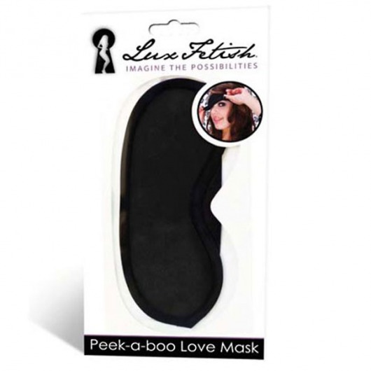 Черная маска на глаза Peek-a-Boo - Lux Fetish - купить с доставкой в Черкесске
