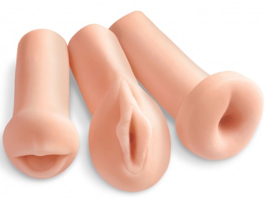 Комплект из 3 мастурбаторов All 3 Holes: вагина, анус, ротик - Pipedream - в Черкесске купить с доставкой