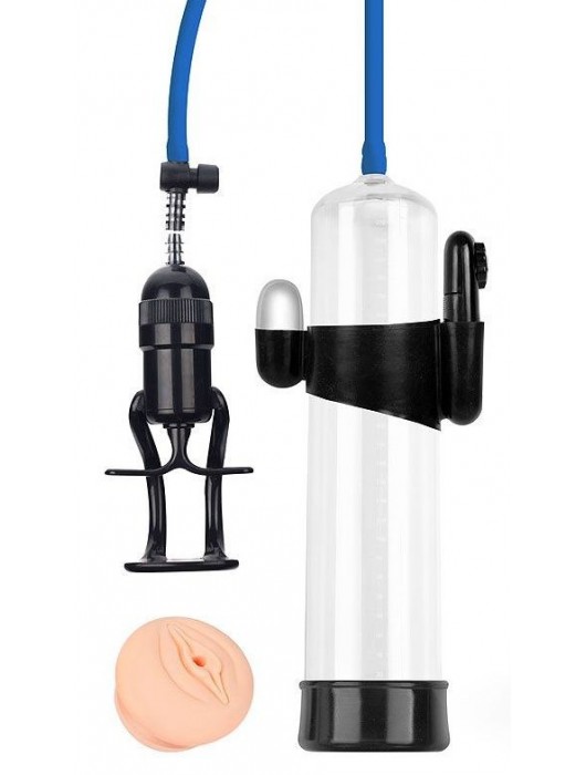 Прозрачная вакуумная вибропомпа Sex Expert с насадкой-вагиной - Sex Expert - в Черкесске купить с доставкой